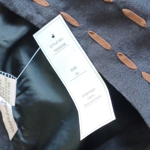 Richard Malcolm Faux Suede A Line‎ Skirt Black Size 10 - Picture 4 of 6